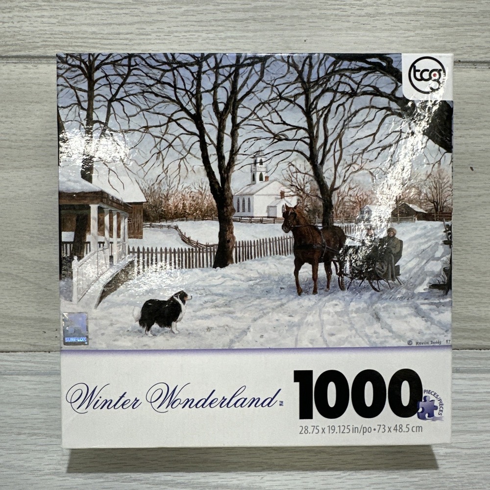 TCG Winter Wonderland Heading Home 1000PC Puzzle 29 x 20" Dodds *Factory Sealed*